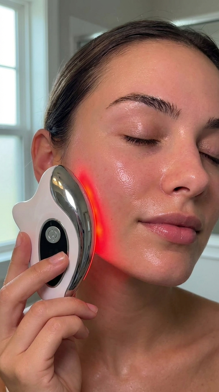 Red Light Electric Gua Sha Device with Heat Vibration Face Neck Lifting Massager