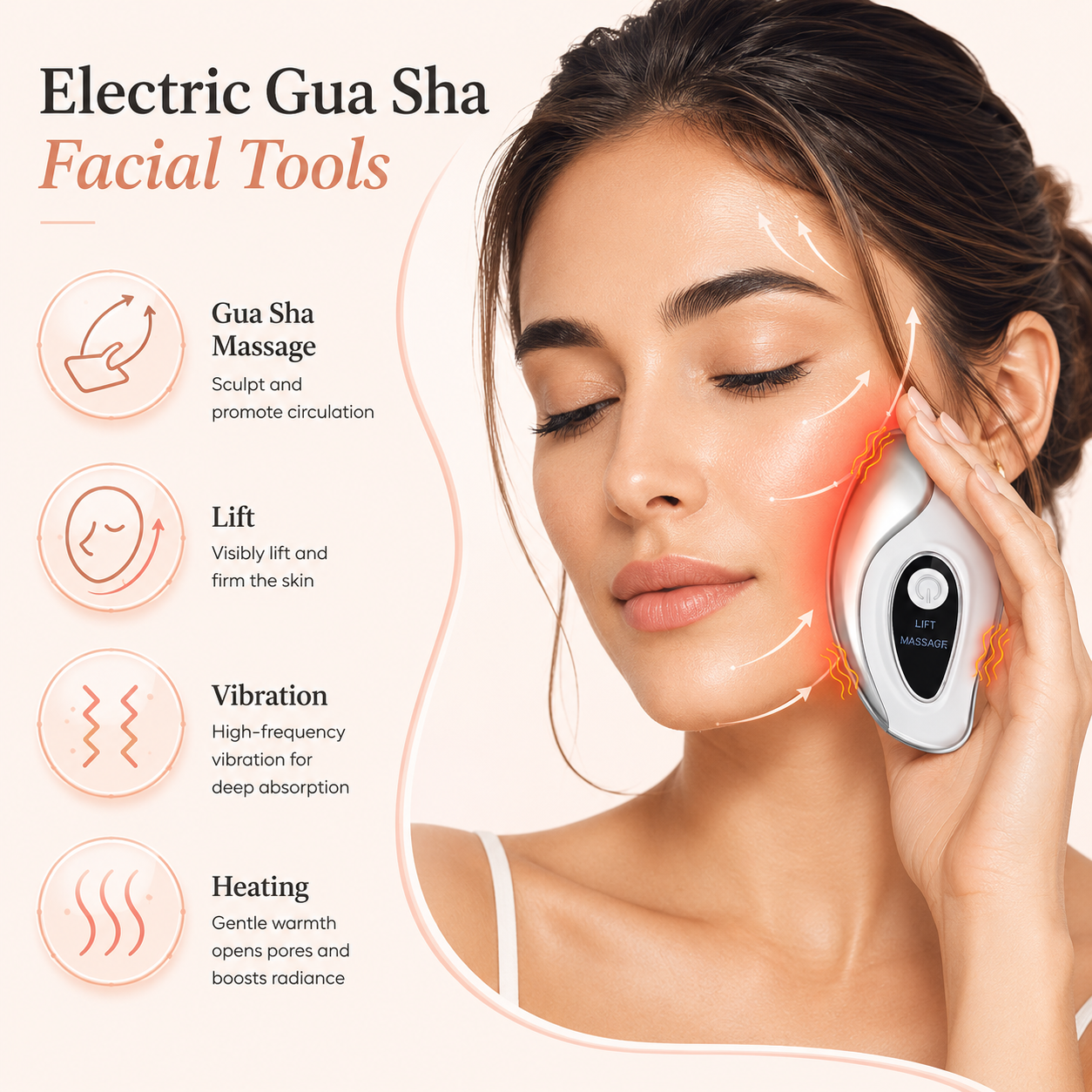 LuAnatella 4-in-1 Electric Gua Sha device — facial sculpting and de-puffing tool