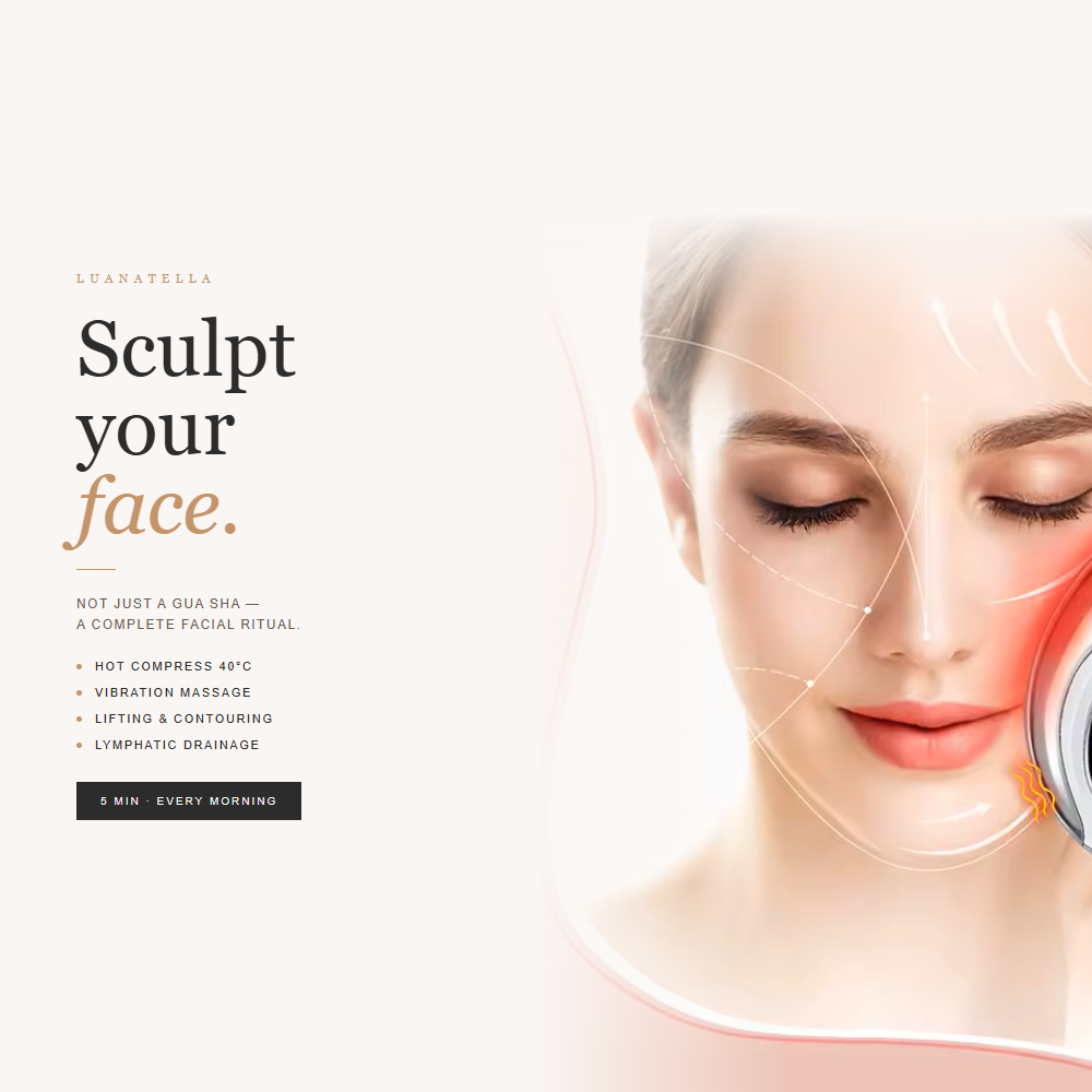 Sculpt your face — LUANATELLA Electric Gua Sha in use